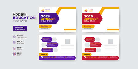 Creative and modern education admission postcard templateのイラスト素材