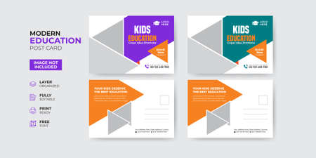 Creative and modern education admission postcard templateのイラスト素材