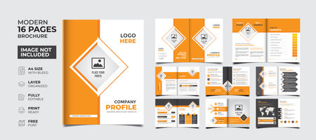 Professional and creative multipurpose business brochure minimalist design print templateのイラスト素材