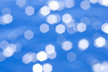 deep blue sea wave bokehの写真素材