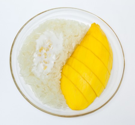Mango with sticky rice, Thai style dessertの写真素材