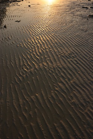Beach sand texture at sunriseの写真素材