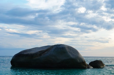 Rock in the seaの写真素材
