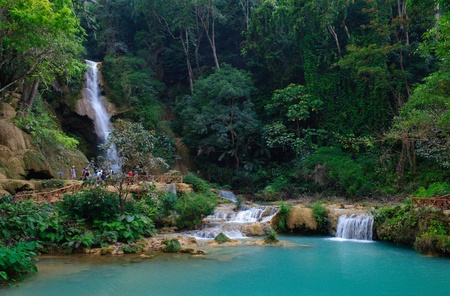 Kuang Si Waterfall, Luang prabang, Laosの写真素材