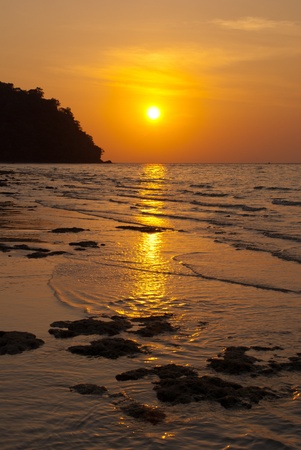 Sunset at island, Thailandの写真素材