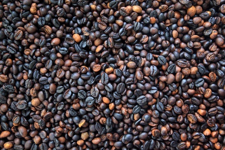 Coffee beans closeup textureの写真素材