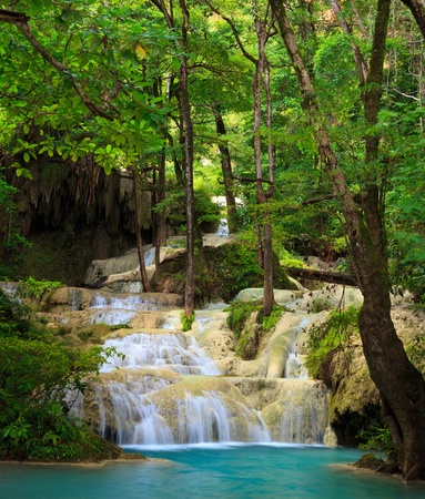  Erawan Waterfall, Kanchanaburi, Thailand の写真素材