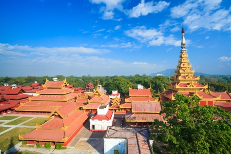 Mandalay palace, Bird eye view, Mandalay, Myanmarのeditorial素材