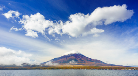 Mt.Fuji with Lake Yamanaka, Yamanashi, Japanの写真素材