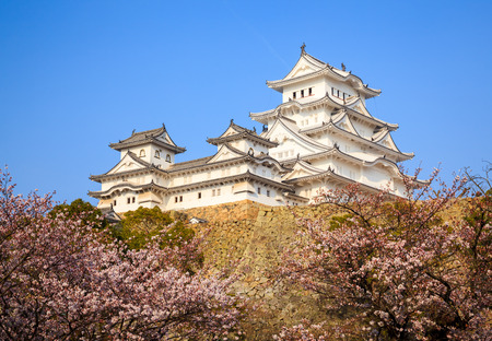 Himeji Castle in spring cherry blossom season, Hyogo, Japanのeditorial素材