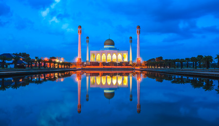 Songkhla Central Mosque at twilight,Hatyai, Songkhla, Thailand