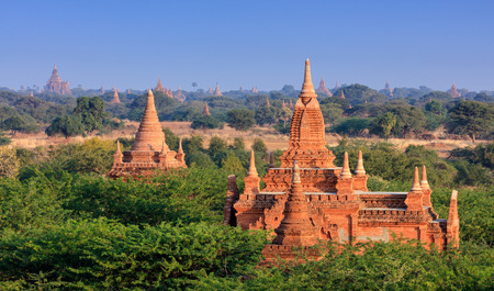 The  Temples of Bagan at sunrise, Mandalay, Myanmarの写真素材