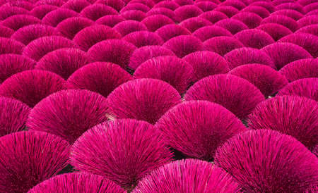 Incense sticks drying outdoor in Hanoi city, Vietnamの写真素材