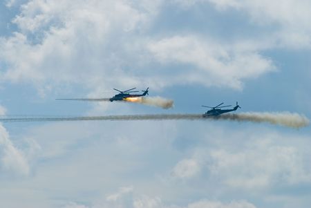 Russian air force attack with missile rocketの写真素材