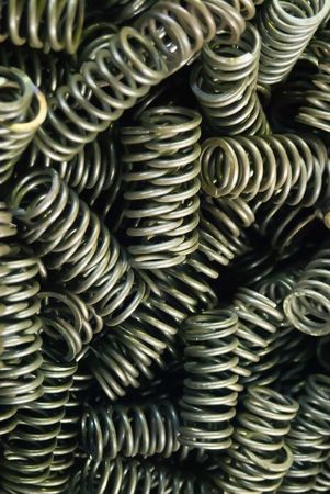 Metal springs at airplane jet engine factoryの写真素材