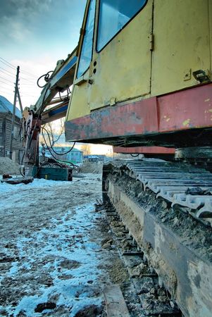 Dredge on consequences elimination of of waterpipe failureの写真素材