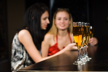 Group of women at cocktail party have funの写真素材