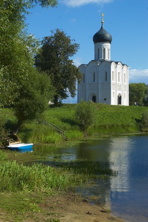 Church of the Intercession on the River Nerl. Inscribed in the Wold Heritage List of UNESCO の写真素材