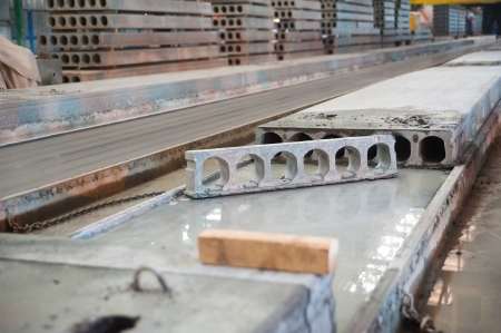 Block making department at construction material factory ZHBI-5, Tyumen  Russiaの写真素材