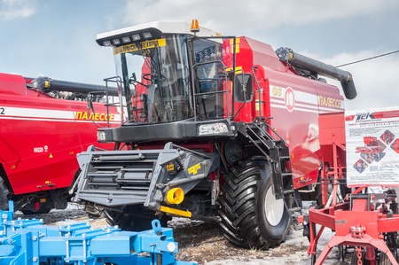 Tyumen, Russia - April 04  2014  IV Tyumen specialized exhibition  Agricultural Machinery and...