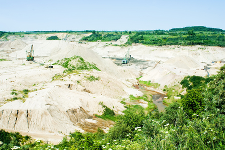 Loading of amber ore in open-cast mining in Yantarny, Russia