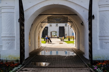 Tobolsk, Russia - July 15, 2016: Interior of Guest Yard. The building of Gostiny dvor is built in 1703 - 1706 on the project of the architect, cartographer and historian of Siberia S. U. Remezovのeditorial素材