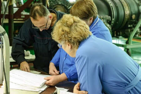 Tyumen, Russia - November 14, 2007: JSC Tyumenskie Motorostroiteli. Plant on production and repair...