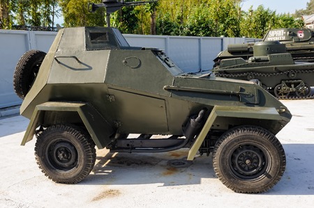Verhnyaya Pyshma, Russia - September 4, 2010: Military armored car of BA-64. An exhibition of military equipment of times of World War II in Museum of Fighting Glory of the Urals military equipmentのeditorial素材