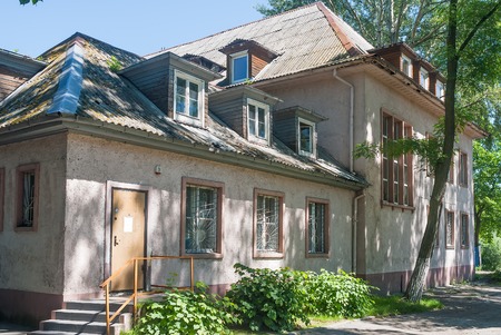 Yantarny, Russia - June 22, 2010: Residential building on Sovetskaya street in Kaliningrad regionのeditorial素材