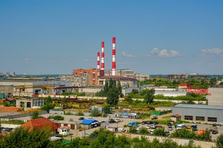 Tyumen, Russia - July 28, 2016: City Energy and Warm Power Factoryのeditorial素材