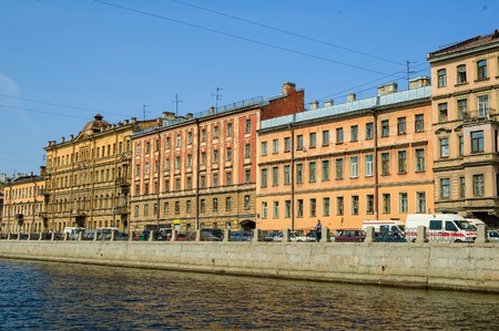 Saint-Petersburg, Russia - May 13, 2006: Profitable houses on Fontanka River Embankmentのeditorial素材