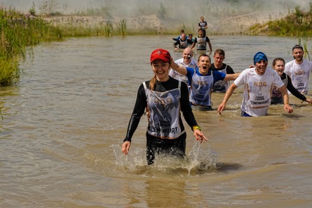 Tyumen, Russia - July 1, 2017: Race of Heroes project on the ground of the highest military and...