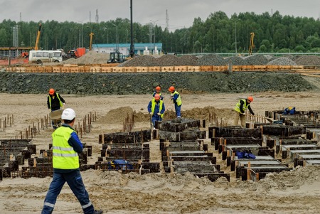Tobolsk, Russia - July 15. 2016: Sibur company. Construction of plant on processing of hydrocarbonic...