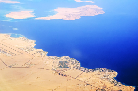 Hotels with Red Sea beaches and residential districts in Sharm El Sheikh. Egyptの写真素材
