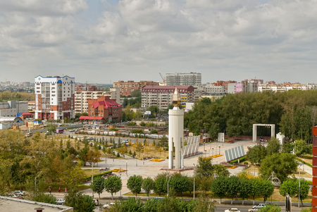 Tyumen, Russia - August 23, 2007: World War II memorial as firing candle, Siberiaの写真素材