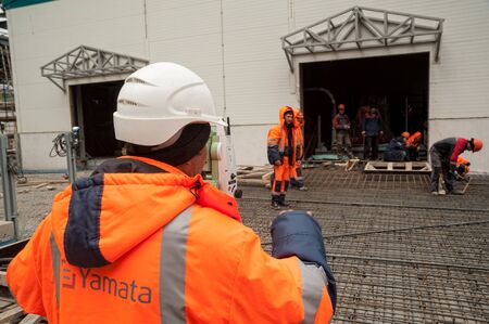 Tobolsk, Russia - May 29. 2018: Sibur company. Construction of plant on processing of hydrocarbons....