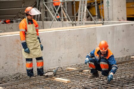 Tobolsk, Russia - May 29. 2018: Sibur company. Construction of plant on processing of hydrocarbons....