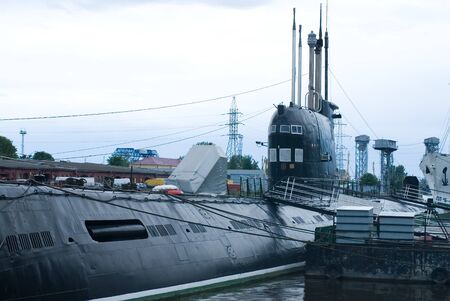 Kaliningrad, Russia - June 23, 2010: Outdoor exposition of old russian submarine B-413 in the Museum...