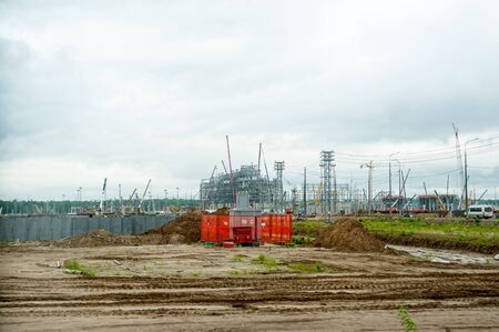 Tobolsk, Russia - July 15. 2016: Sibur company. Construction of plant on processing of hydrocarbonic raw materialsのeditorial素材