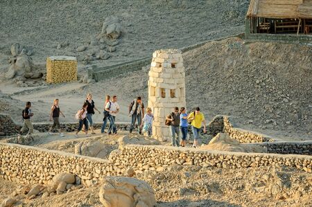 Hurghada, Egypt - November 10, 2006: People travelling in tourist villageのeditorial素材