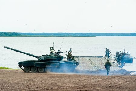 Tyumen, Russia - August 10, 2019: International Army Games. Engineering Formula contest. Large...