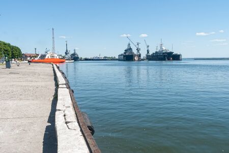 Baltiysk, Russia - June 29, 2010: Ships of the coast guard at pier. Kaliningrad regionのeditorial素材