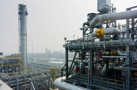 Tobolsk, Russia - July 23. 2019: Sibur company. Plant on processing of hydrocarbonic raw materialsのeditorial素材