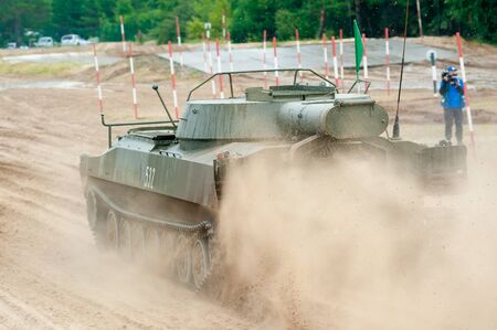 Tyumen, Russia - August 11, 2019: International Army Games. Safe Route contest. Highest military and...
