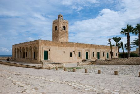 the mosque of ribat in Monastir, Tunisiaの写真素材