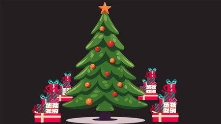 Christmas festival and decoration illustration backgroundのイラスト素材