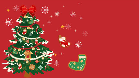 Christmas decoration and celebration ornament illustration  Iconsのイラスト素材