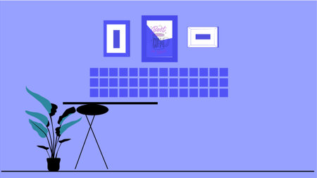 Coffee making machine in a coffee house illustration