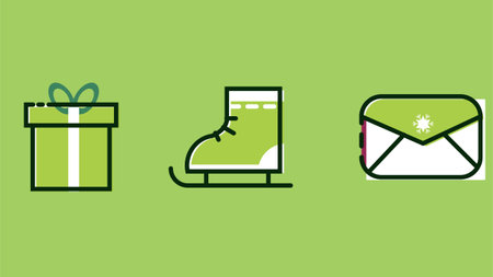 Christmas decoration and celebration ornament illustration  Iconsのイラスト素材