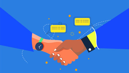 Team members collaboration and agreement illustration concept